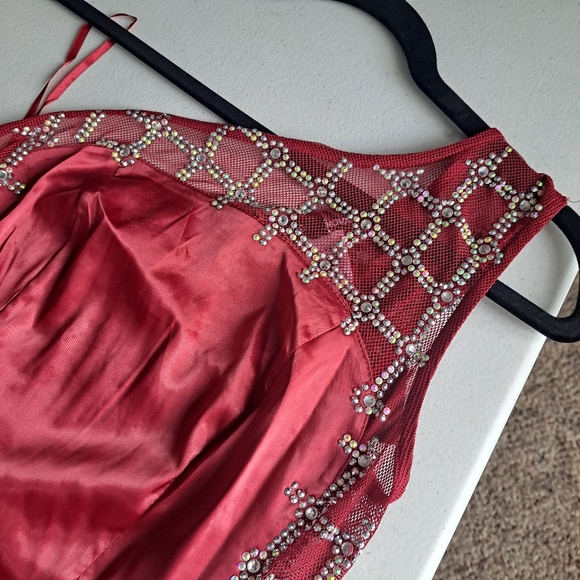 Fashion Nova Burgundy Embellished Maxi dress - Picture 5 of 6